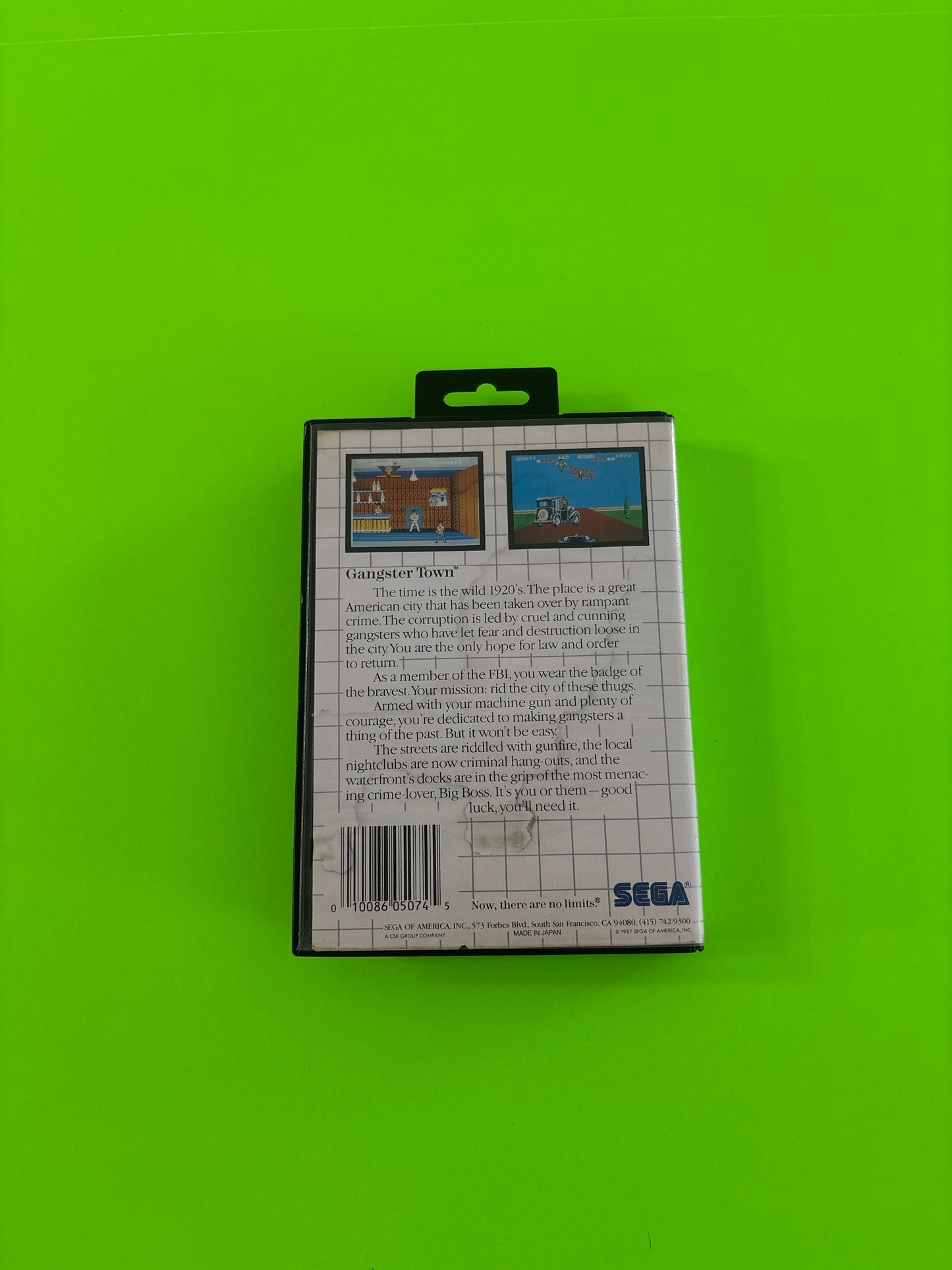 Gangster Town (Sega Master System, 1987) Complete w/Manual Authentic