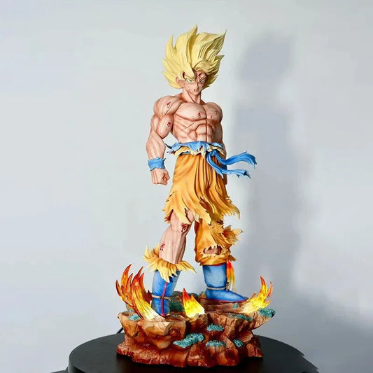 Dragon Ball Z Super Saiyan Son Goku Figure LED SSJ Action Figurines Collection 34 CM