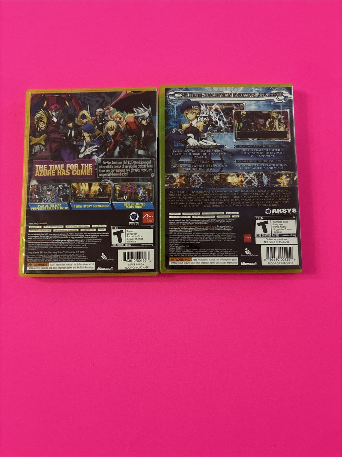 BlazBlue: Continuum Shift Extend & Calamity Triggered 2 Game Lot Complete