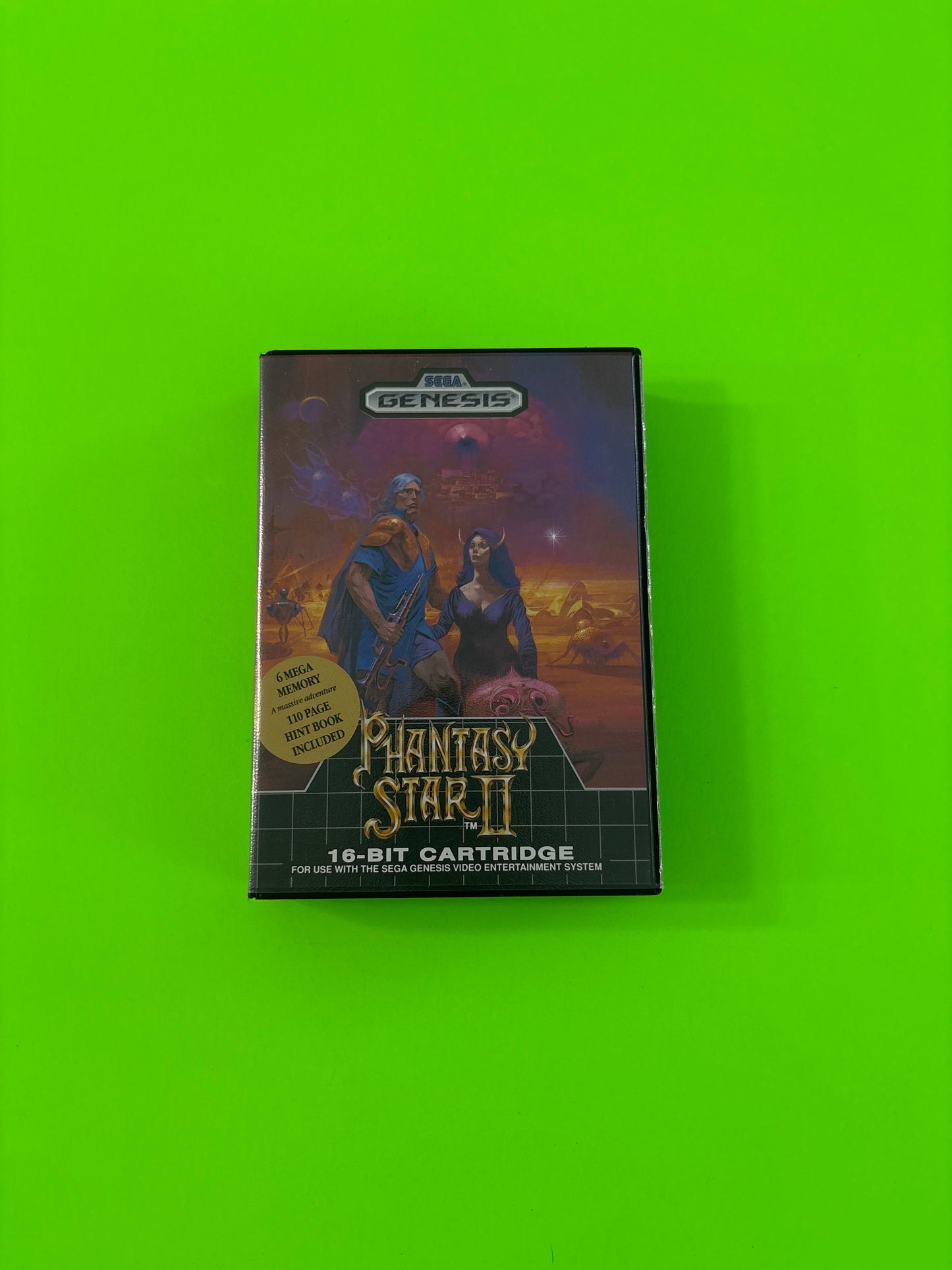 Phantasy Star II (Sega Genesis, 1990) w/Poster No Manual Authentic