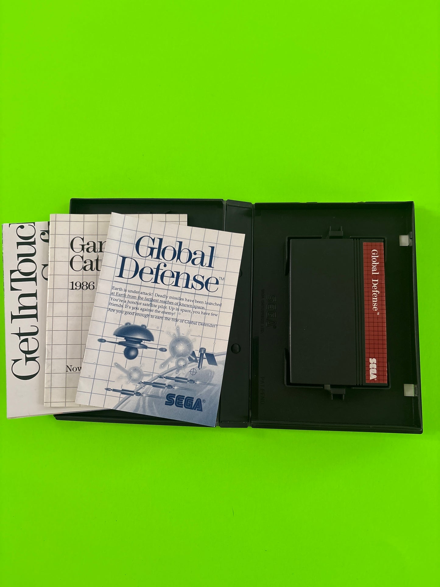 Global Defense (Sega Master System, 1988) Complete w/Manual Authentic