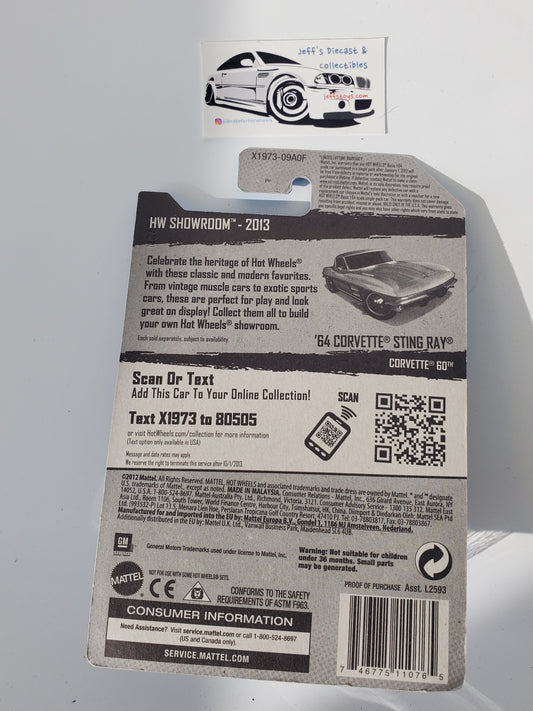 2013 Hot Wheels '64 Corvette Stingray #204