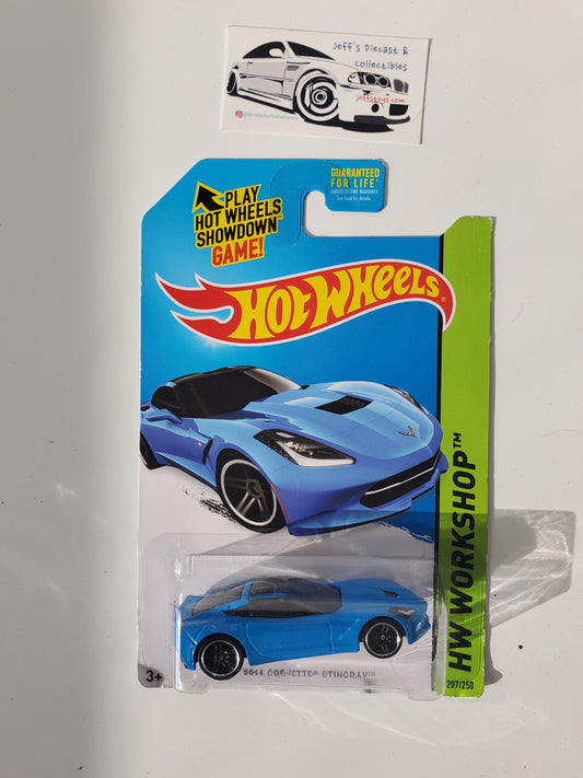 2014 Hot Wheels 2014 Corvette Stingray #207 Blue