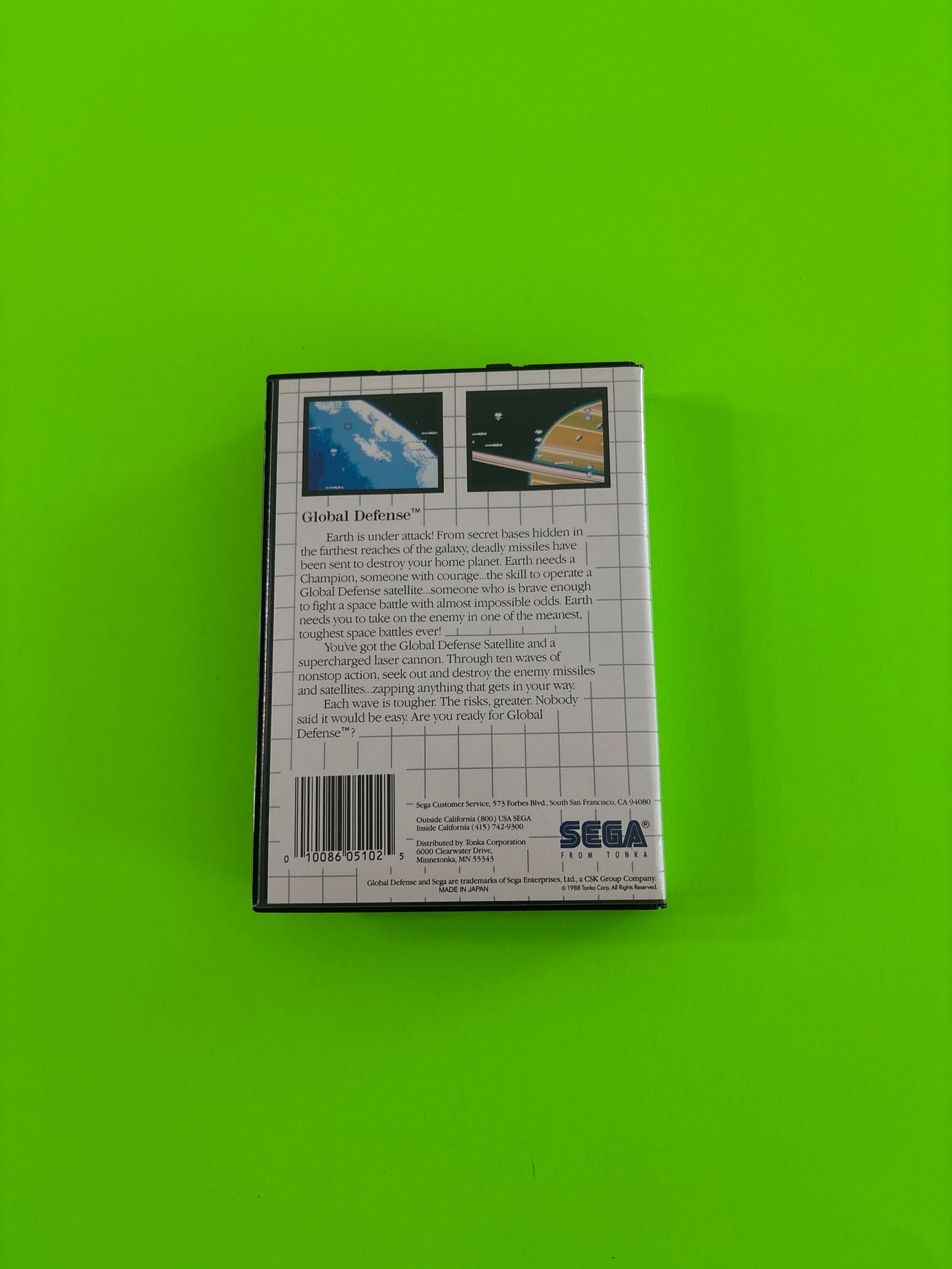 Global Defense (Sega Master System, 1988) Complete w/Manual Authentic