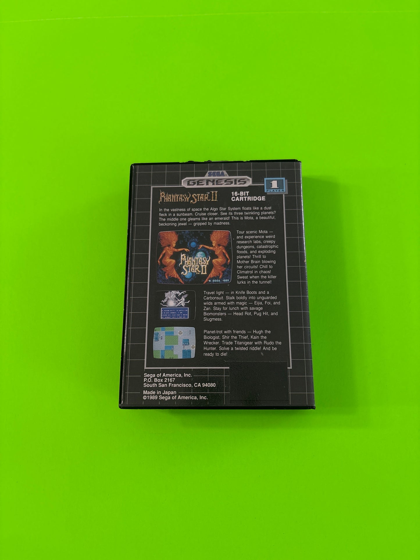 Phantasy Star II (Sega Genesis, 1990) w/Poster No Manual Authentic