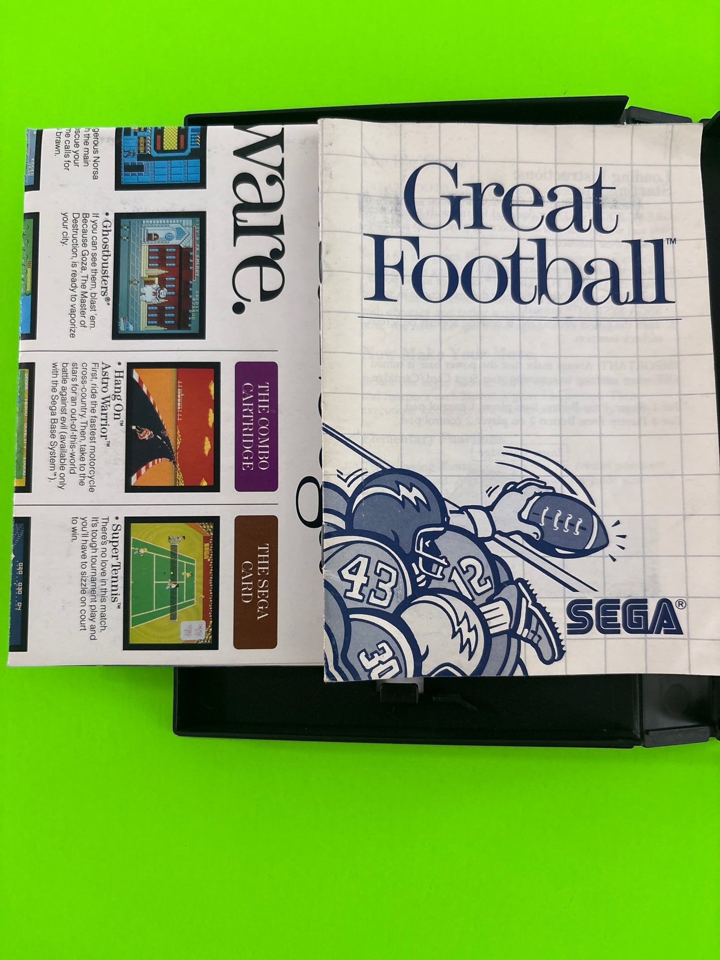Great Football (Sega Master System, 1987) Complete w/Manual Authentic