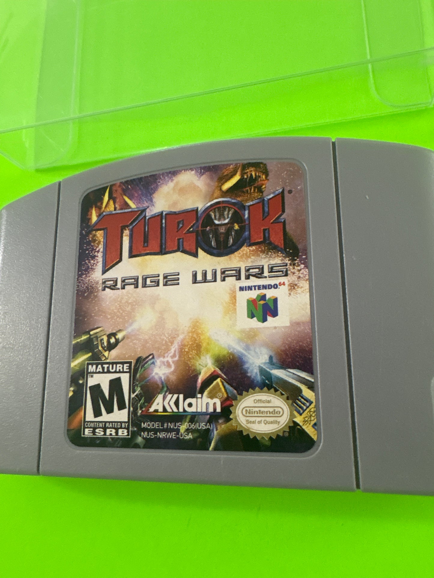 Turok Rage Wars (Nintendo 64, 1999) N64 Authentic Grey Cart Variant
