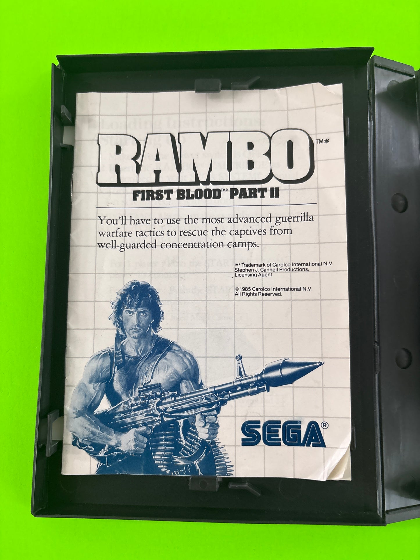 Rambo First Blood Part 2 (Sega Master System, 1986) Complete w/Manual #1