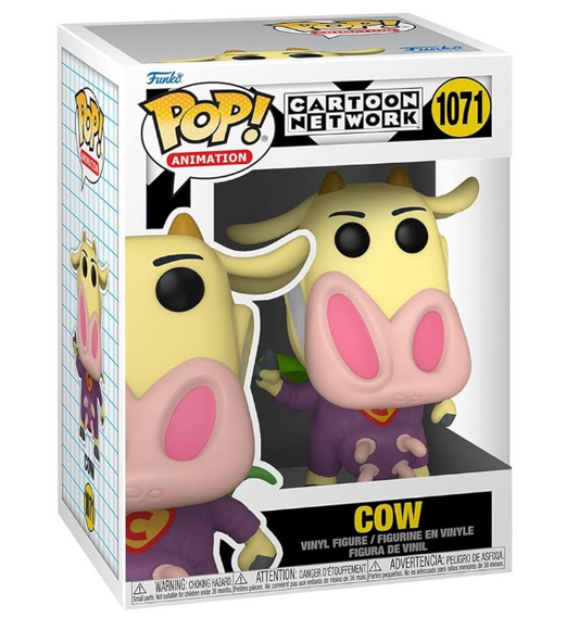 POP Cartoon Network: Cow & Chicken - Superhero Cow Funko Pop! Vinyl Figure (Bundled with Compatible Pop Box Protector Case), Multicolored, 3.75 inches
