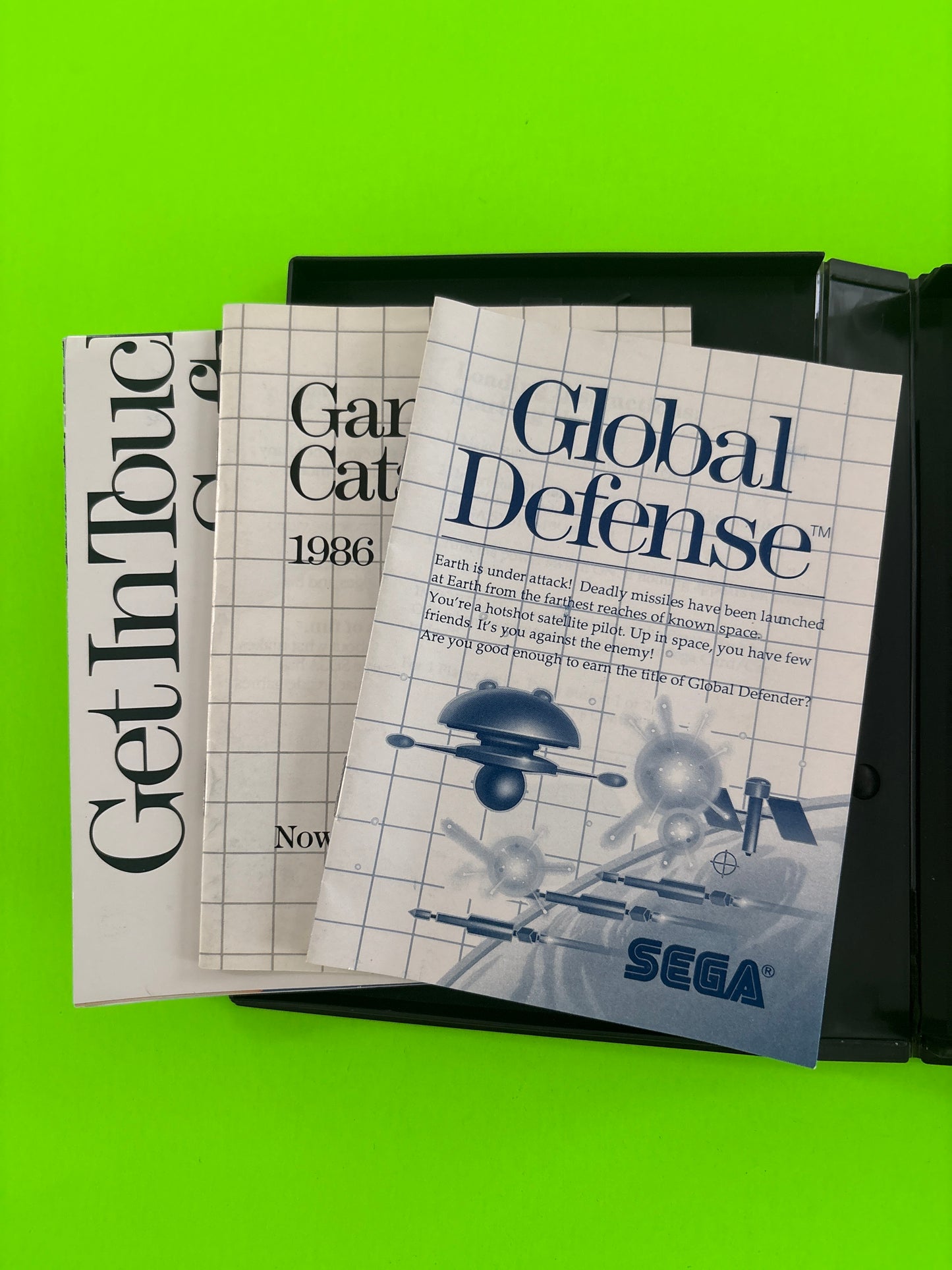 Global Defense (Sega Master System, 1988) Complete w/Manual Authentic