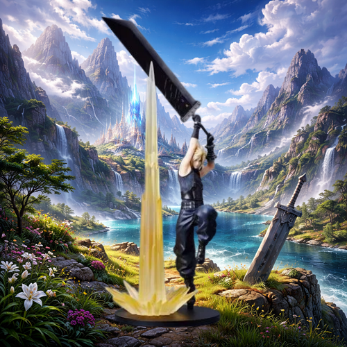 Square Enix Final Fantasy VII Rebirth Cloud Strife Statuette