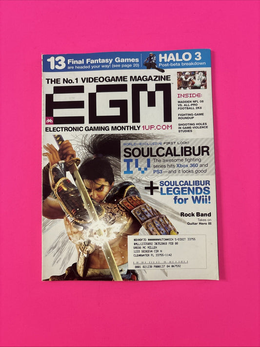 Electronic Gaming Monthly EGM Videogame Magazine August 2007 Soul Calibur IV