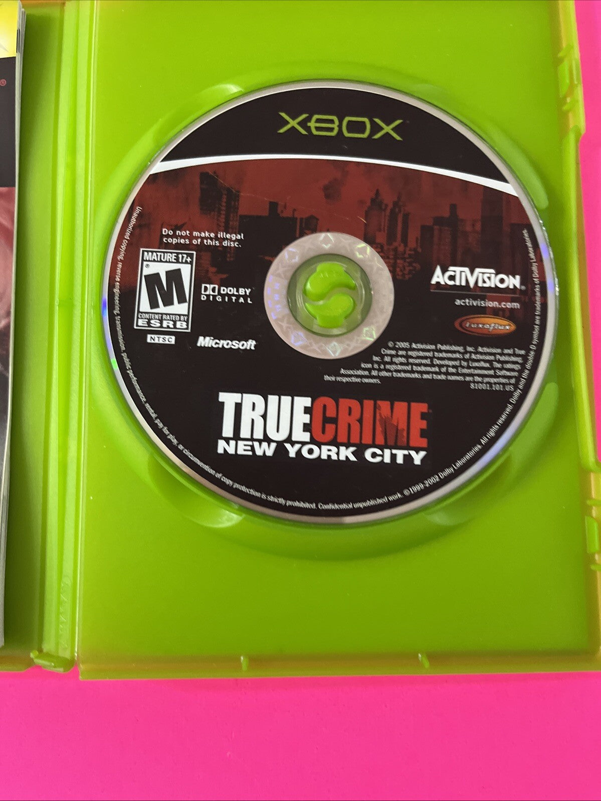 True Crime: New York City (Microsoft Xbox, 2005) Black Label CIB