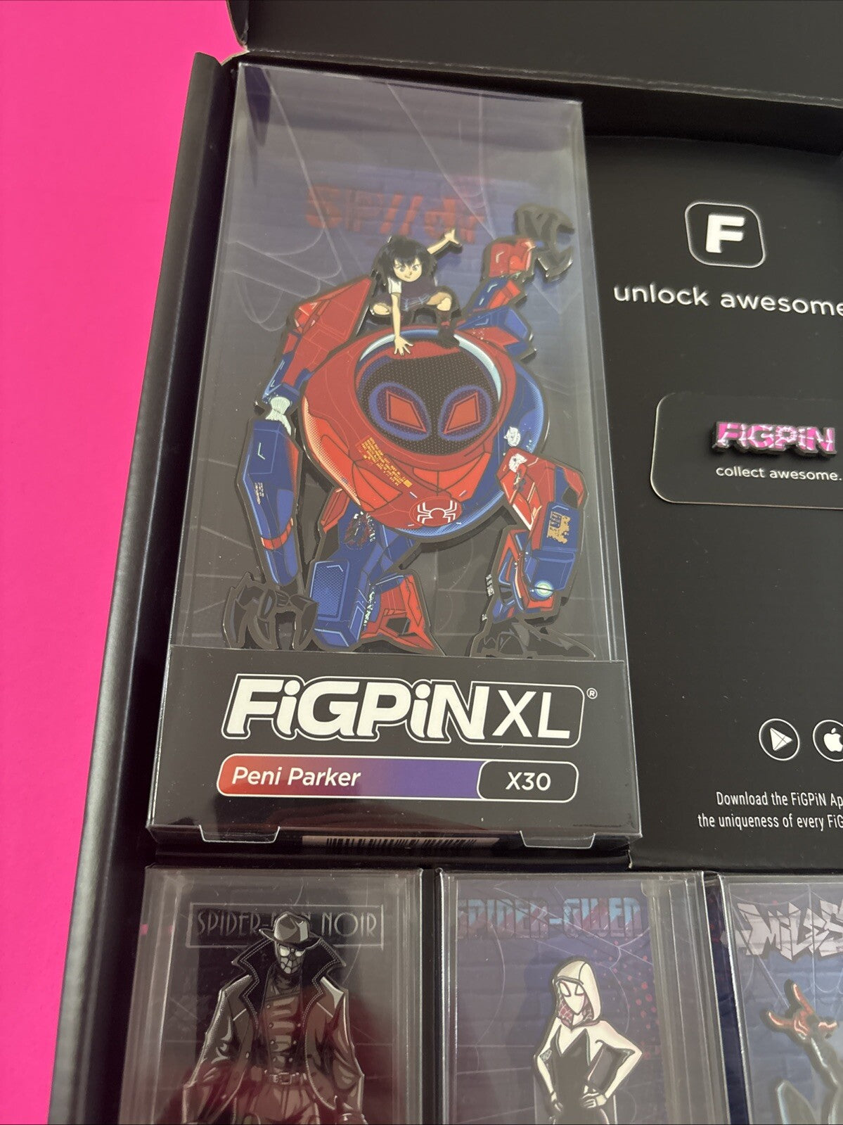 FiGPiN Into the Spiderverse Spider Man NYCC Exclusive w/Logo, Brand New UnLocked