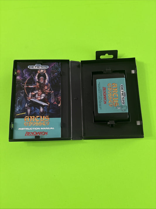 Arcus Odyssey (Sega Genesis, 1991) Authentic Complete w/Manual Label Damage