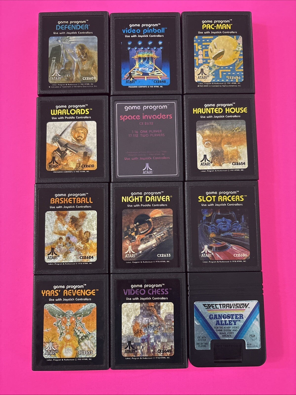 Atari 2600 Lot of 12 Games - ALL TESTED - Working - Cleaned Pins (1)