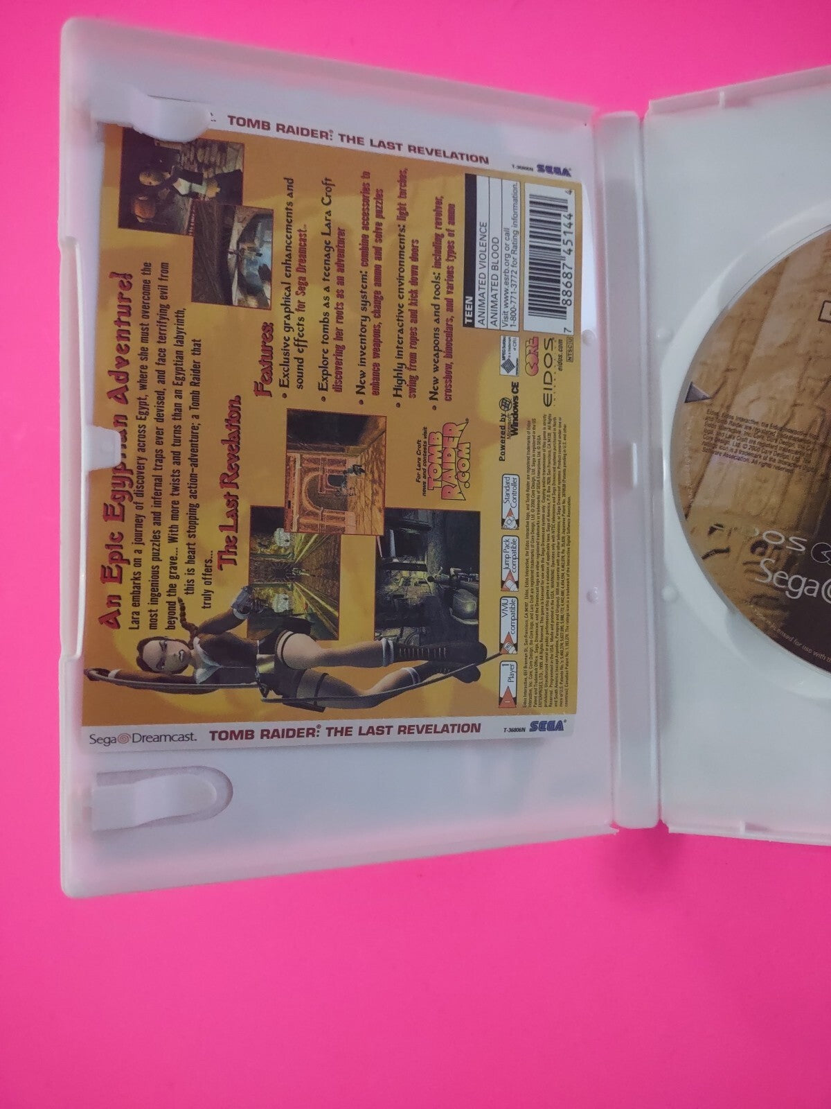 Tomb Raider: The Last Revelation (Sega Dreamcast, 2000) Disc Only