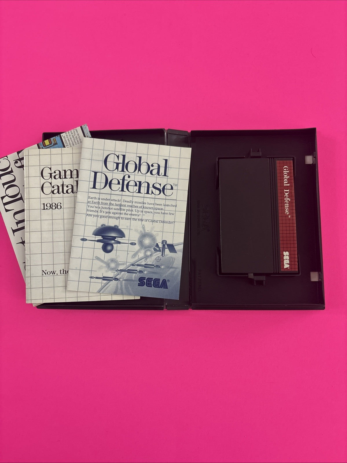 Global Defense (Sega Master System, 1988) Complete w/Manual Authentic