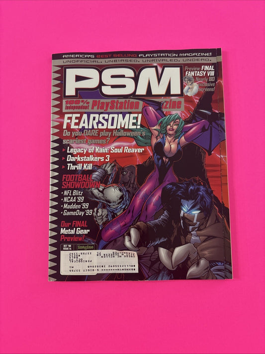 PSM PlayStation Magazine Oct 1998 with Lid Sticker Legacy Of Kain Darkstalkers