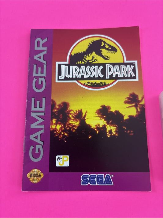 Jurassic Park (Sega Game Gear, 1993) Authentic Cartridge & Manual