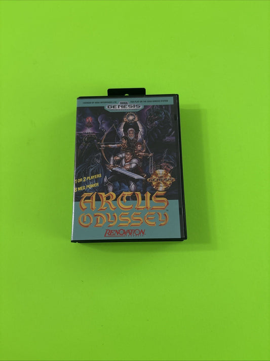 Arcus Odyssey (Sega Genesis, 1991) Authentic Complete w/Manual Label Damage