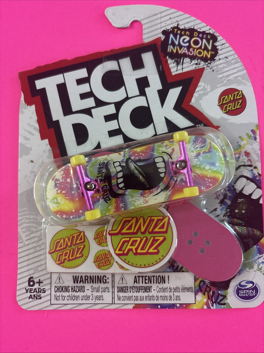 TECH DECK Santa Cruz NEON INVASION Ultra Rare Fingerboard Skateboard 2023 NEW #2
