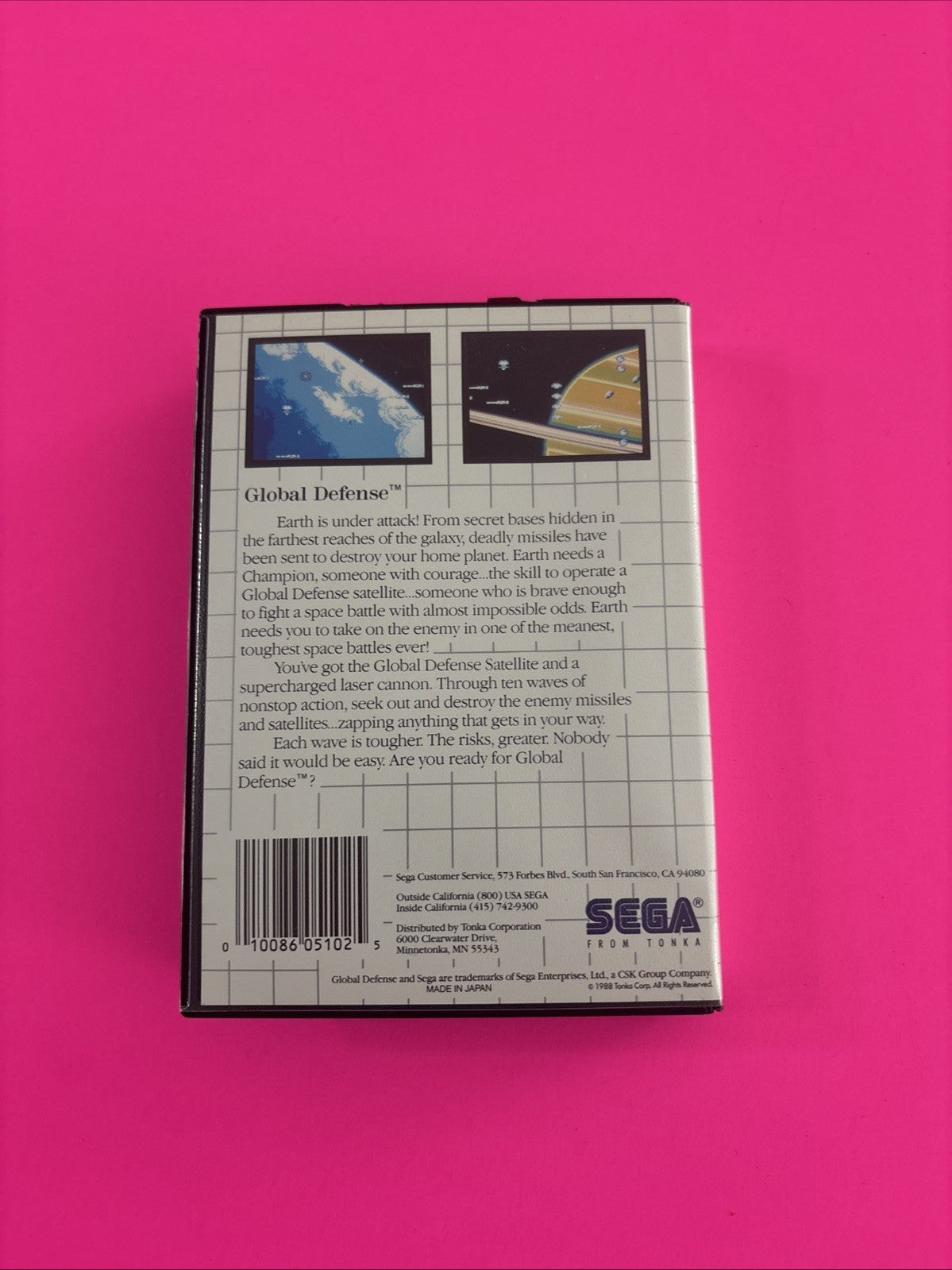 Global Defense (Sega Master System, 1988) Complete w/Manual Authentic