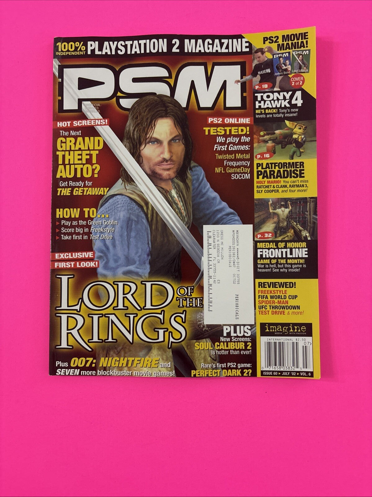 PlayStation Magazine PSM July 2002 Volume 6 #60 Getaway Lord of the Rings 007