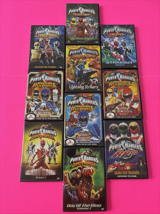 Power Rangers DVD Lot Of 10 Mystic Force Dyno Thunder SPD Ninja Storm